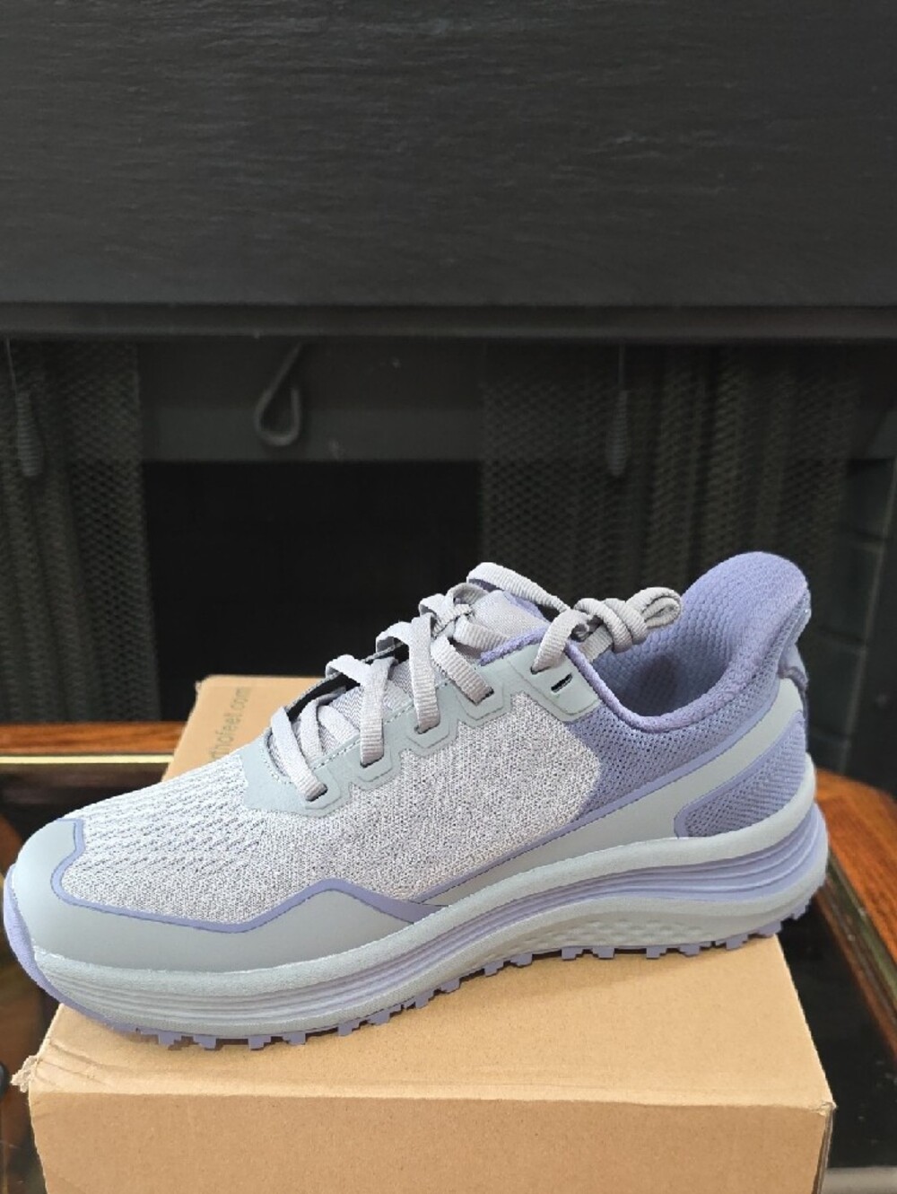 Women's Gray and Lavender Trail Running Shoe - Picture 4 of 10